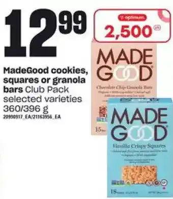 Loblaws Madegood cookies, squares or granola bars offer