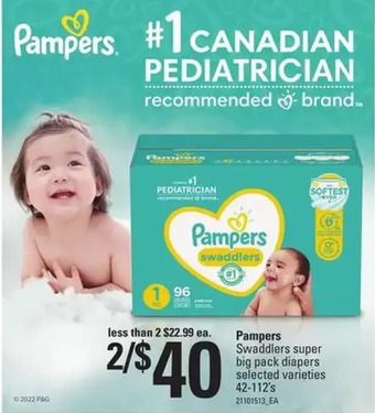 Loblaws Pampers swaddlers super big pack diapers offer