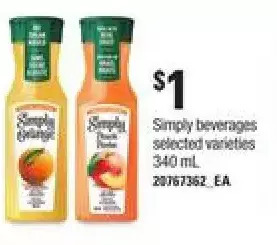 Loblaws Simply beverages offer