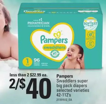 Zehrs Markets Pampers swaddlers super big pack diapers offer