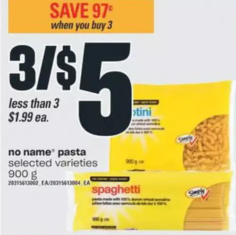 Valu-mart No name pasta offer