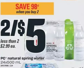 Valu-mart Pc natural spring water offer