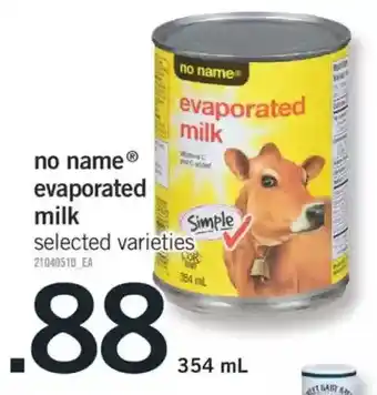 Fortinos No name evaporated milk offer