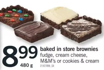Fortinos Baked in store brownies offer