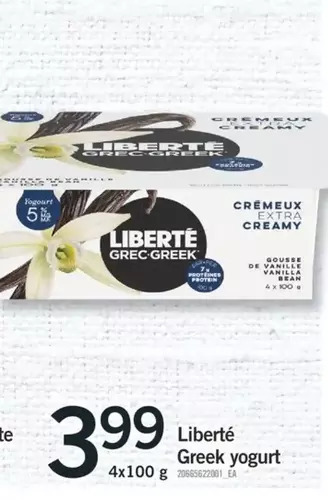 Fortinos Liberté greek yogurt offer