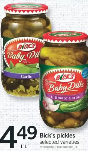 Fortinos Bick's pickles offer