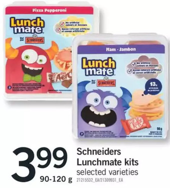 Fortinos Schneiders lunchmate kits offer