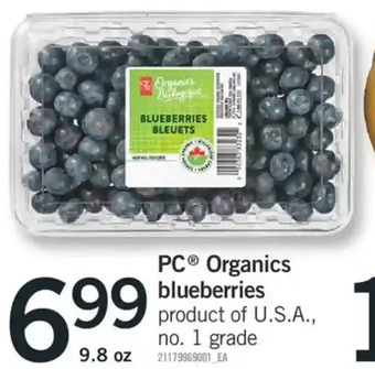 Fortinos Pc organics blueberries offer