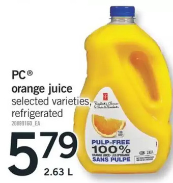 Fortinos Pc orange juice offer