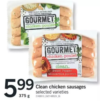 Fortinos Clean chicken sausages offer