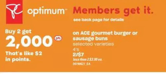 Independent Grocer Ace gourmet burger or sausage buns offer