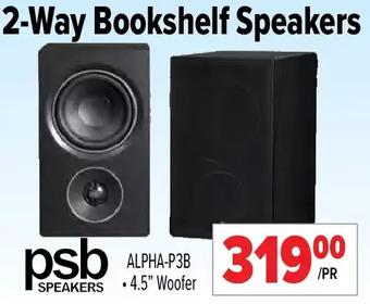 2001 Audio Video Psb 2-way bookshelf speakers offer