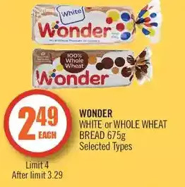 Shoppers Drug Mart Wonder white or whole wheat bread offer
