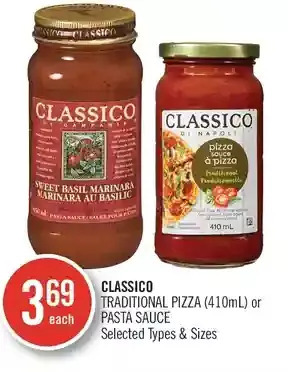 Shoppers Drug Mart Classico traditional pizza or pasta sauce offer