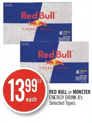 Shoppers Drug Mart Red bull or monster energy drink offer