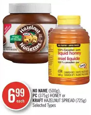 Shoppers Drug Mart No name, pc honey or kraft hazelnut spread offer