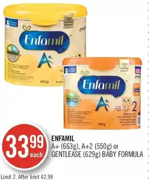 Shoppers Drug Mart Enfamil a+, a+2 or gentlease baby formula offer