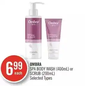 Shoppers Drug Mart Ombra spa body wash or exfoliant scrub offer