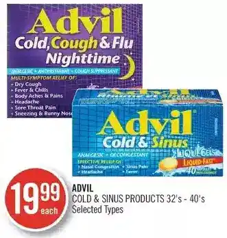 Shoppers Drug Mart Advil cold & sinus products offer