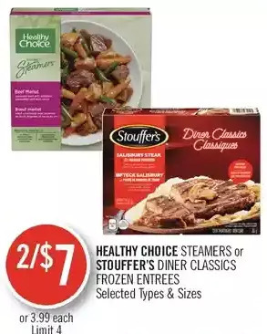 Shoppers Drug Mart Healthy choice steamers or stouffer's diner classics frozen entrees offer