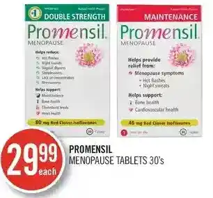 Shoppers Drug Mart Promensil menopause tablets offer