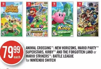 Shoppers Drug Mart Animal crossing: new horizons, mario party superstars, kirby and the forgotten land or mario strikers: battle league for nint offer