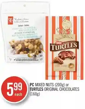 Shoppers Drug Mart Pc mixed nuts or turtles original chocolates offer