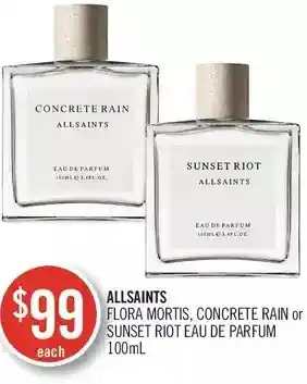 Shoppers Drug Mart Allsaints flora mortis, concrete rain or sunset riot eau de parfum offer