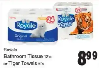 Quality Foods Bathroom Tissue or Tiger Towels offer
