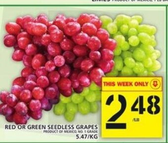 Food Basics Red or Green Seedless Grapes offer