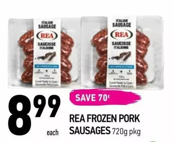 Coppa's Fresh Market Rea frozen pork sausages offer