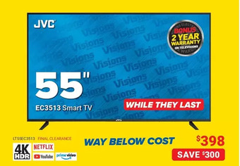 Visions Electronics Jvc 55" ec3513 smart tv offer