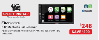 Visions Electronics Nakamichi 6.8" mechless car receiver offer