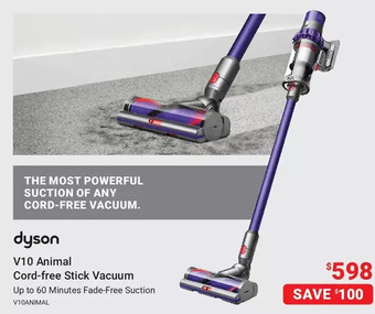 Visions Electronics Dyson v10 animal cord-free stick vacuum offer