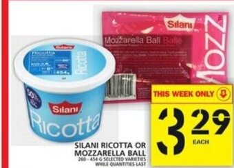 Food Basics Silani Ricotta Or Mozzarella Ball offer