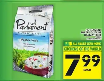 Food Basics Parliament Super Solitaire Basmati Rice offer