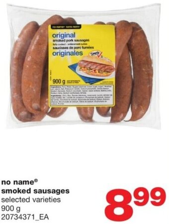 Real Canadian Superstore No Name Smoked Sausages 900g offer