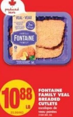 No Frills Fontaine Family Veal Breaded Cutlets offer