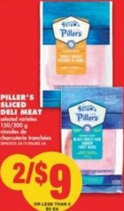 No Frills Piller's Sliced Deli Meat 150/200g offer