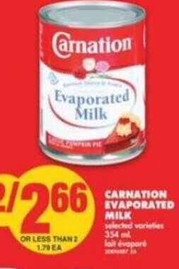 No Frills Carnation Evaporated Milk 354ml offer