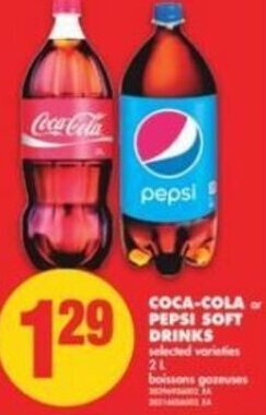 No Frills Coca-Cola or Pepsi Soft Drinks 2L offer