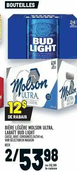 Metro Bière Légère Molson Ultra offer