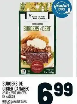 Metro Burgers De Gibier Canabec offer
