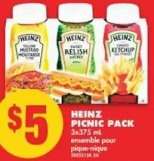 No Frills Heinz Picnic Pack 3x375ml offer