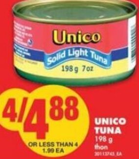 No Frills Unico Tuna 198g offer