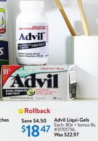 Walmart Advil Liquid-Gels offer