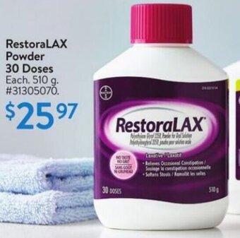 Walmart RestoraLAX Powder 30 Doses offer