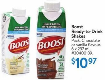 Walmart Boost Ready-To-Drink Shakes 6 x 237ml offer