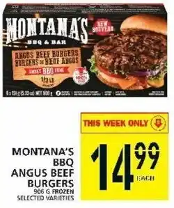 Food Basics Montana's BBQ Angus Beef Burgers 906g offer