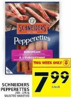 Food Basics Schneiders Pepperettes 250-375g offer